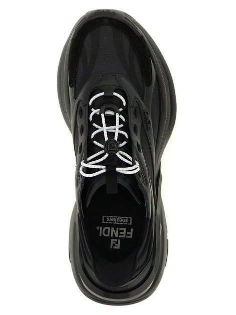 Fendi Black Calfskin Athletic Sneakers