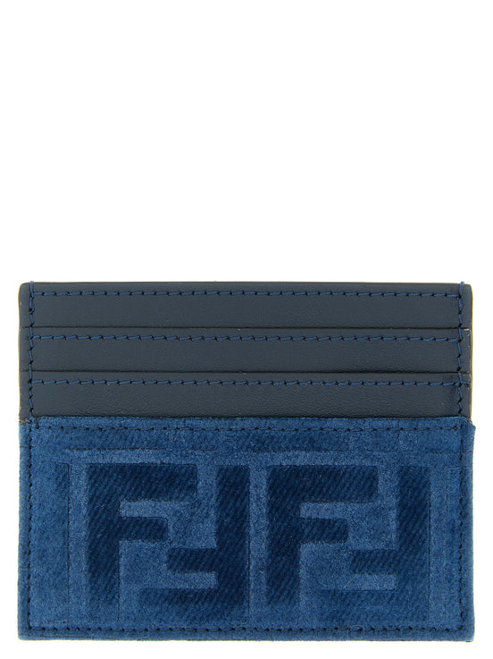 Fendi Blue Cotton Cardholder