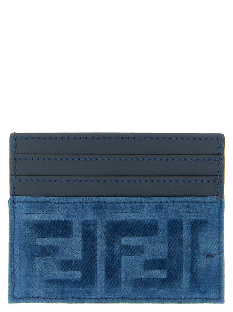 Fendi Blue Cotton Cardholder