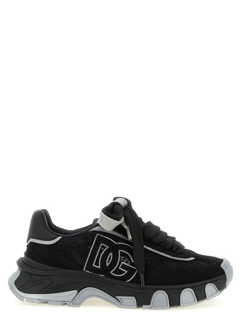 Dolce & Gabbana Black Polyamide Athletic Sneakers