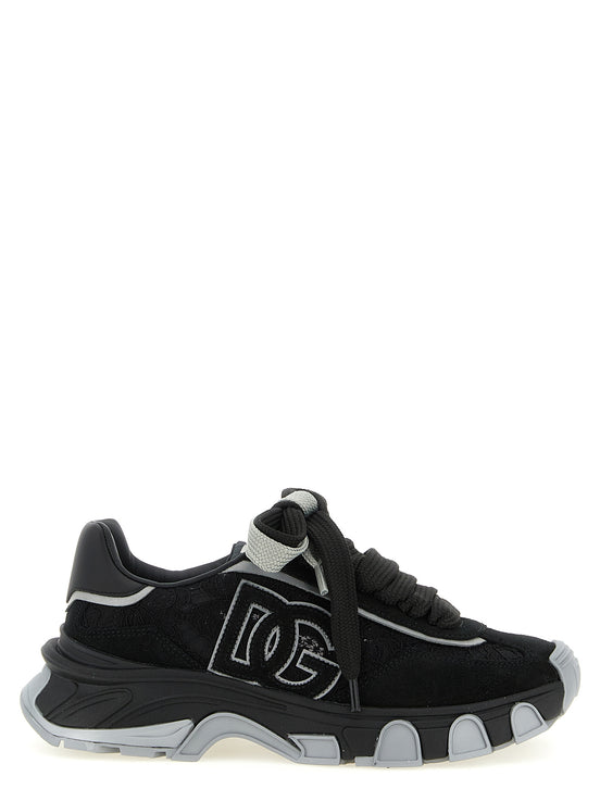 Dolce & Gabbana Black Polyamide Athletic Sneakers