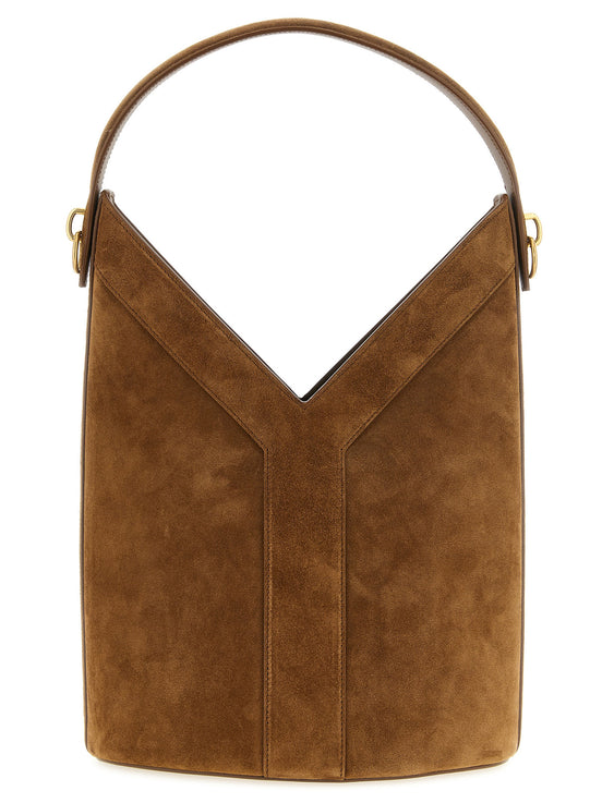 Saint Laurent Y Long suede Brown Calfskin Shoulder Bag