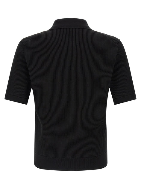 Dolce & Gabbana Black Cotton Polo Shirt