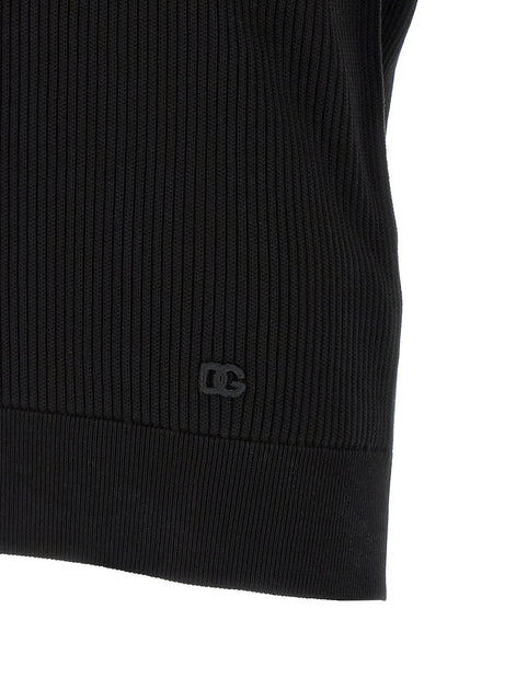 Dolce & Gabbana Black Cotton Polo Shirt