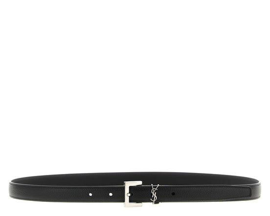 Saint Laurent Black Calfskin Regular Belt