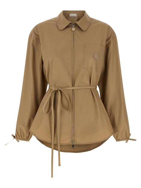 Moncler Beige Cotton Full-Length Jacket