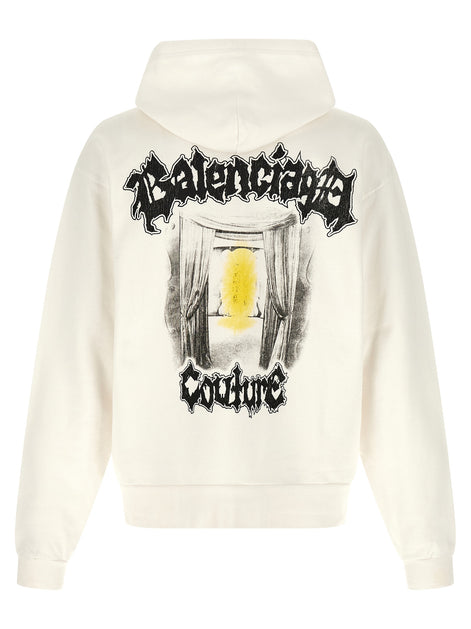Balenciaga White Cotton Sweatshirt