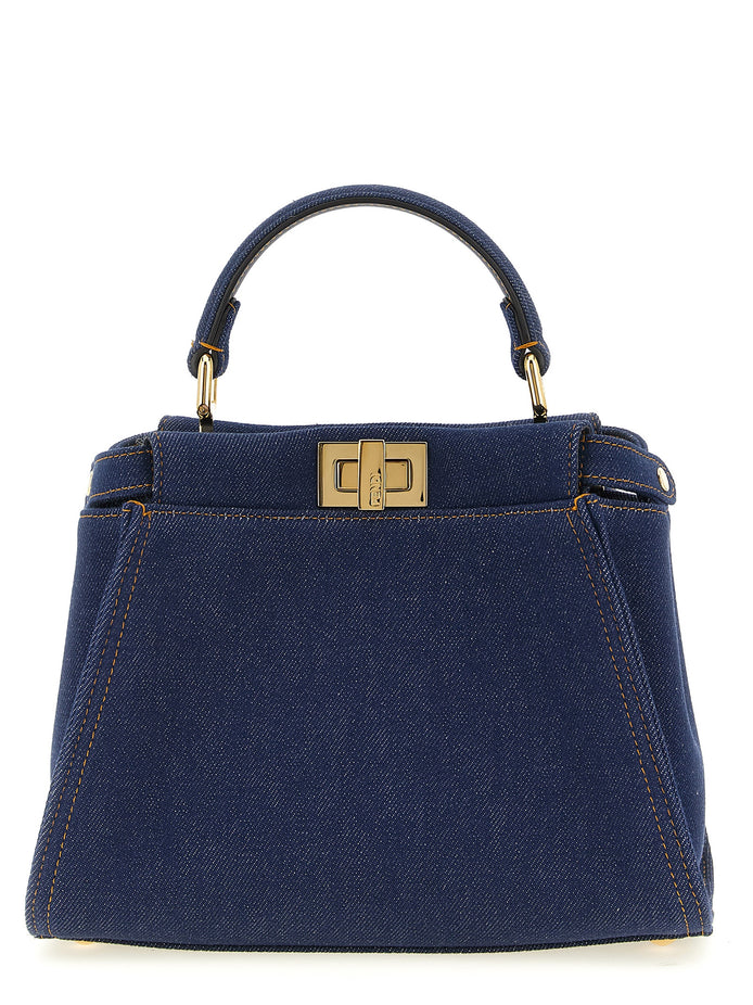 Fendi Blue Cotton Handbag