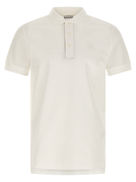Burberry White Cotton Polo Shirt