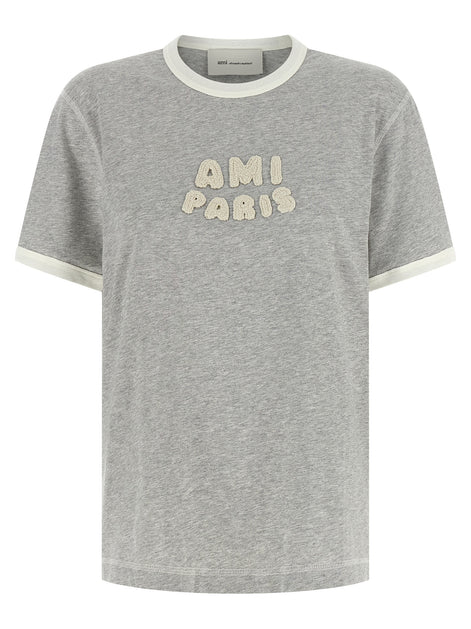 Ami Paris Gray Cotton T-Shirt