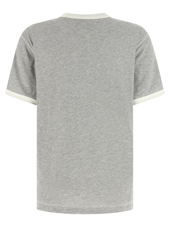 Ami Paris Gray Cotton T-Shirt