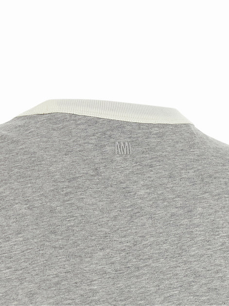 Ami Paris Gray Cotton T-Shirt