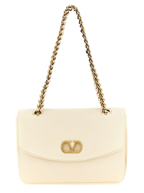 Valentino Garavani White Lamb Leather Shoulder Bag