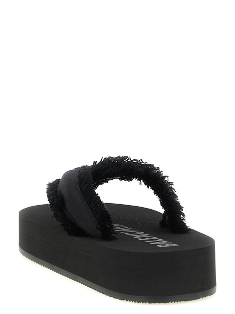 Balenciaga Black Viscose Slides