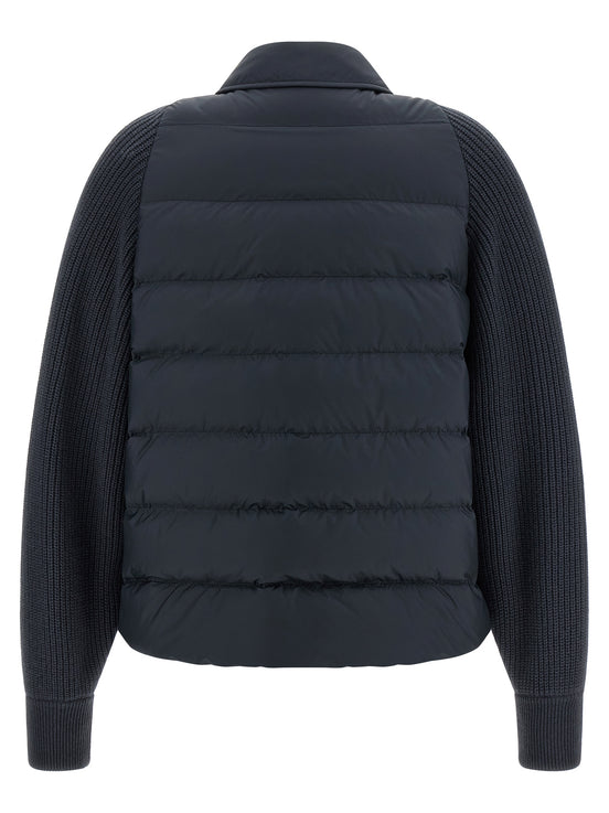 Brunello Cucinelli Blue Polyester Full-Length Jacket