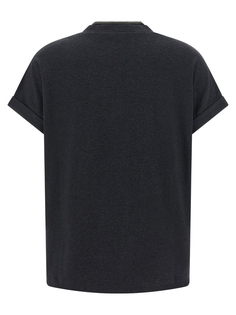 Brunello Cucinelli Gray Cotton T-Shirt
