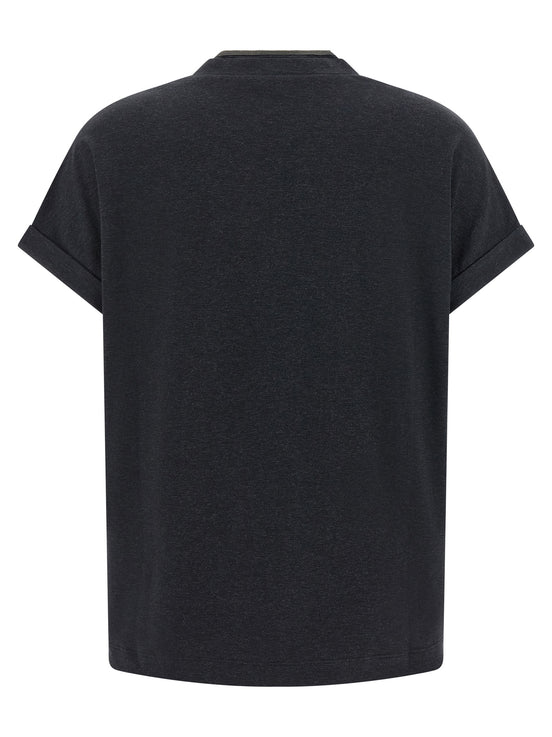Brunello Cucinelli Gray Cotton T-Shirt