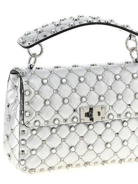 Valentino Garavani Silver Lamb Leather Shoulder Bag