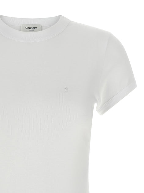 Saint Laurent White Cotton T-Shirt