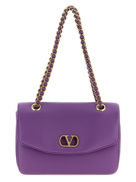 Valentino Garavani Purple Lamb Leather Shoulder Bag