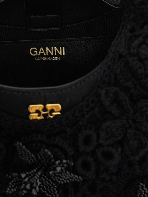 Ganni Black Organic Cotton Handbag