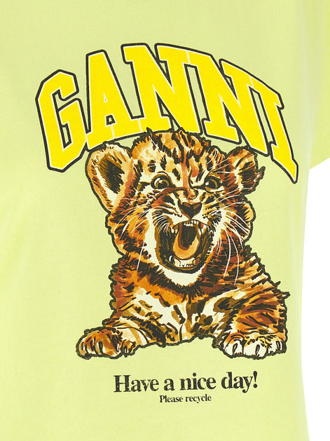 Ganni Bicolor Cotton T-Shirt