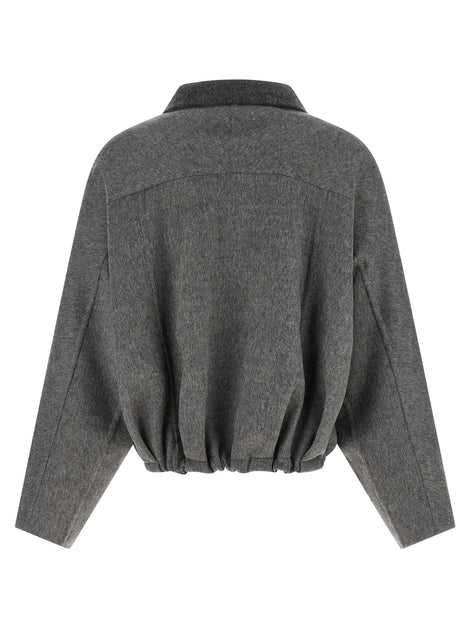 Brunello Cucinelli Gray Virgin Wool Full-Length Jacket