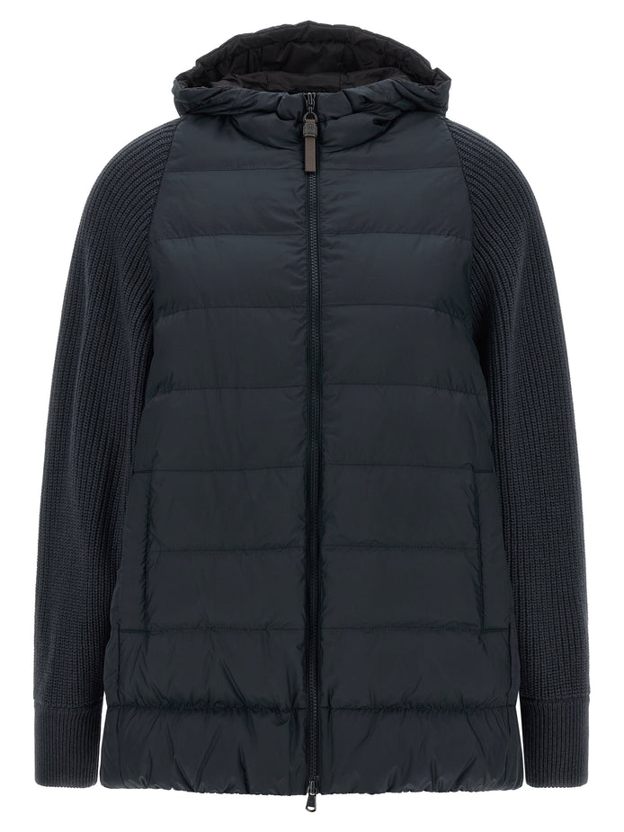 Brunello Cucinelli Blue Polyester Full-Length Jacket