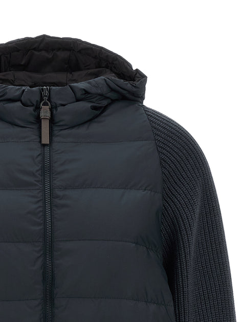 Brunello Cucinelli Blue Polyester Full-Length Jacket