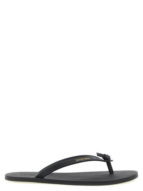 Saint Laurent Black Calfskin Slides