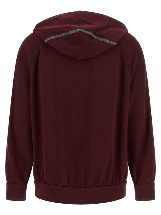 Brunello Cucinelli Bordeaux Cotton Sweatshirt