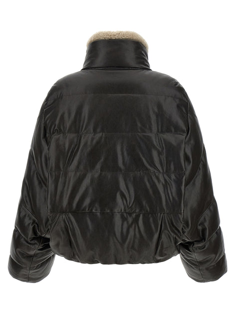Brunello Cucinelli Brown Lamb Leather Leather Jacket