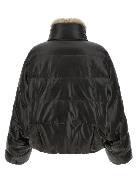 Brunello Cucinelli Brown Lamb Leather Leather Jacket