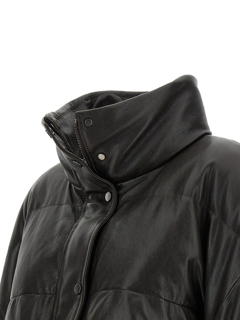 Brunello Cucinelli Brown Lamb Leather Leather Jacket