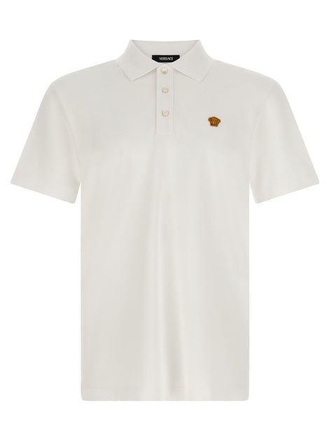 Versace White Cotton Polo Shirt