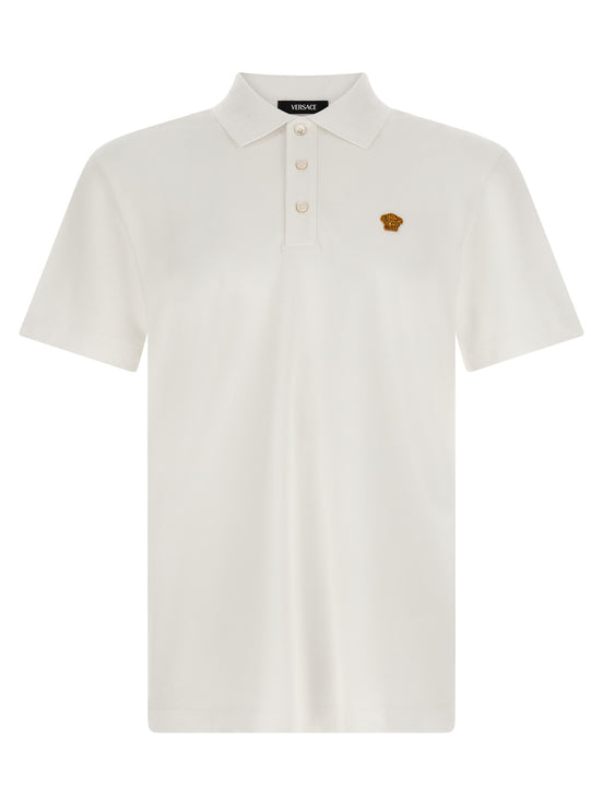 Versace White Cotton Polo Shirt