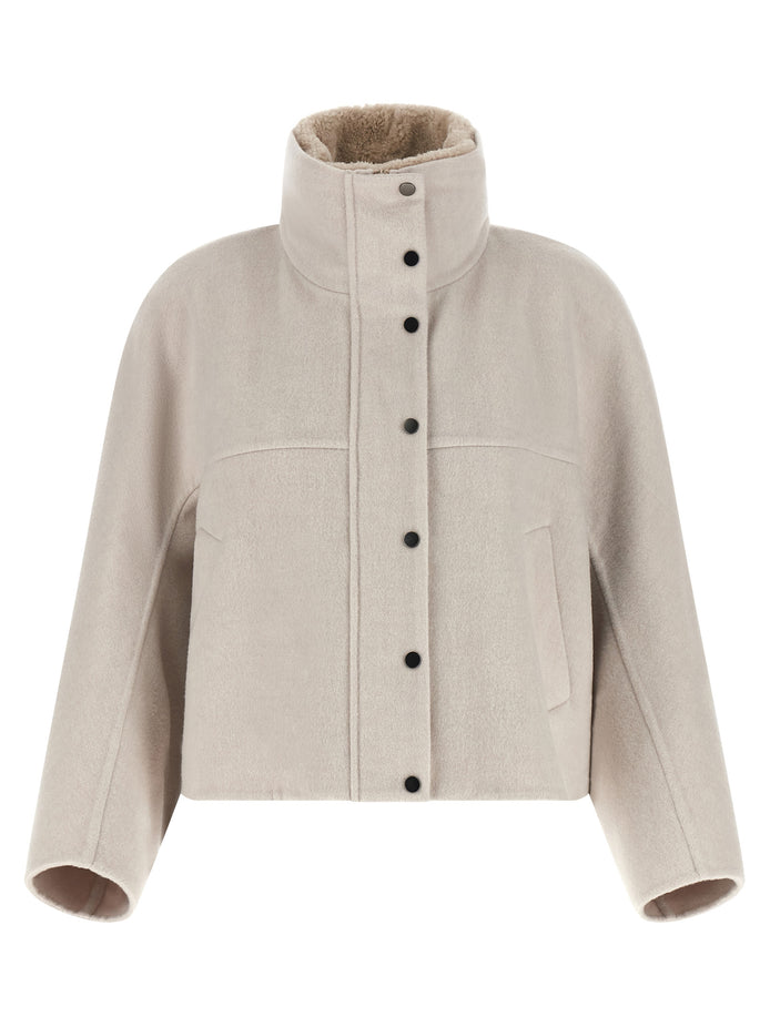 Brunello Cucinelli Gray Virgin Wool Coat