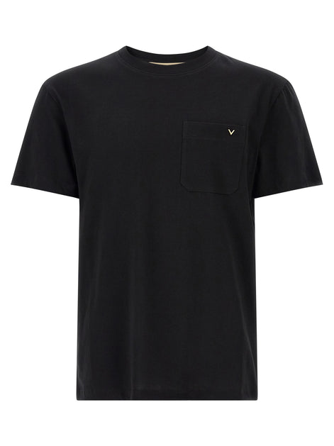 Valentino Garavani Black Cotton T-Shirt
