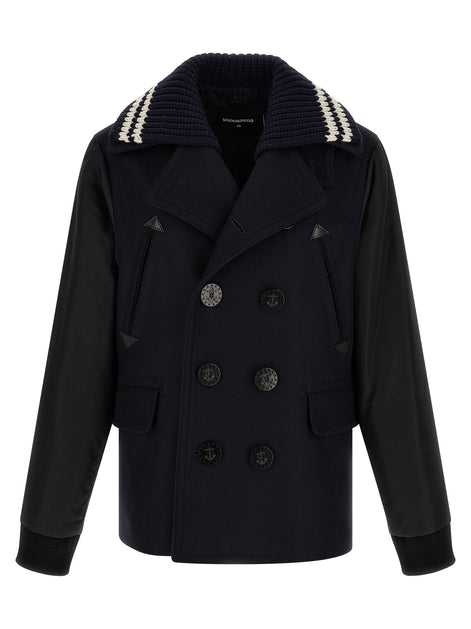 Dsquared² Blue Wool Coat