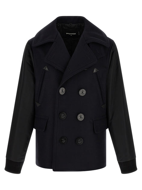 Dsquared² Blue Wool Coat