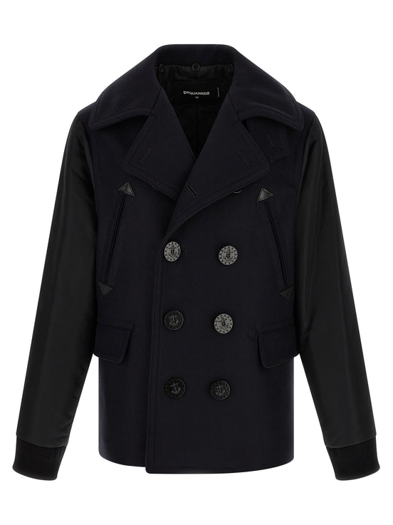 Dsquared² Blue Wool Coat