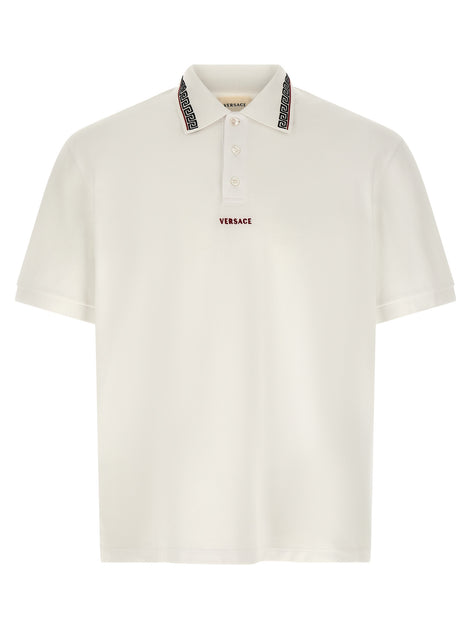 Versace White Cotton Polo Shirt
