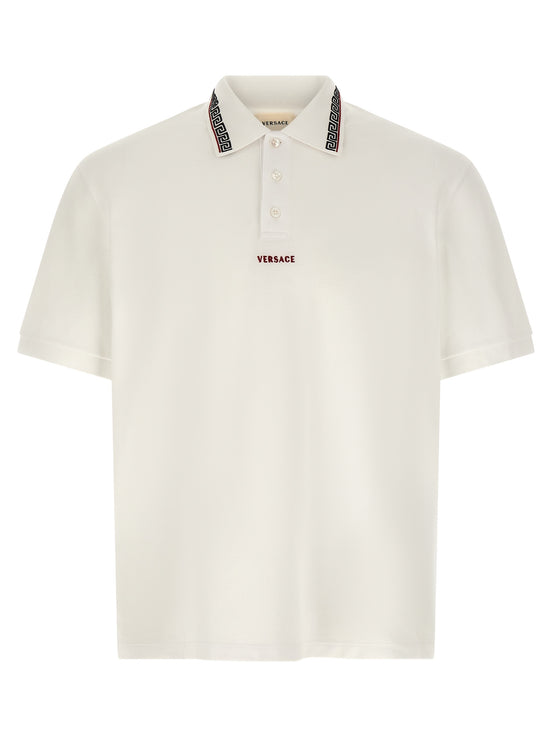Versace White Cotton Polo Shirt