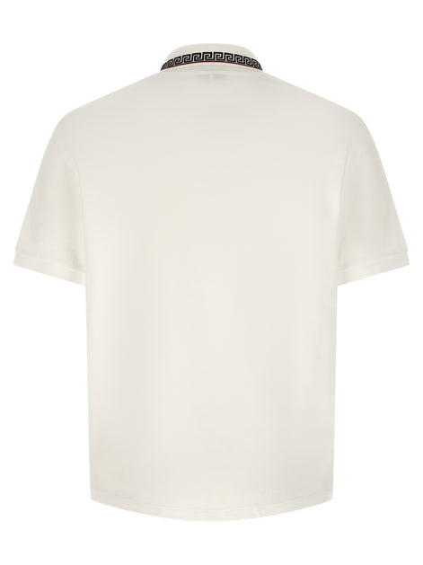 Versace White Cotton Polo Shirt