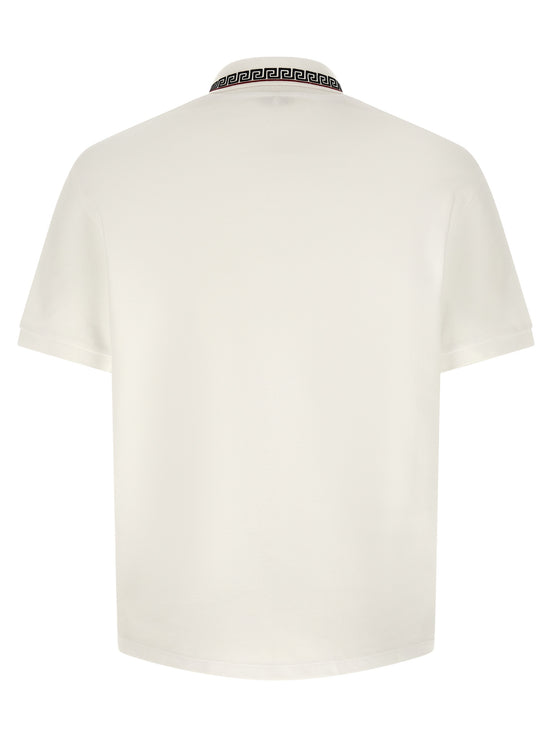 Versace White Cotton Polo Shirt