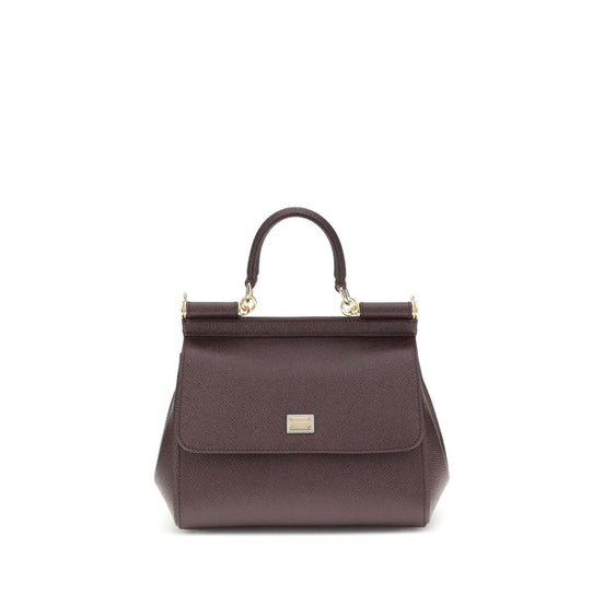 Dolce & Gabbana Sicily small Brown Leather Shoulder Bag
