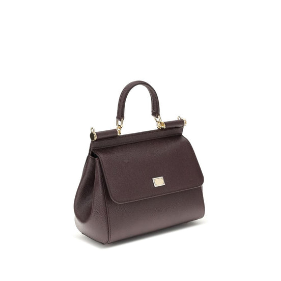 Dolce & Gabbana Sicily small Brown Leather Shoulder Bag