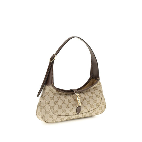 Gucci Jackie Slim Beige Fabric Shoulder Bag