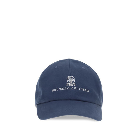 Brunello Cucinelli Blue Cotton Cap (Baseball Hat)