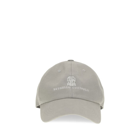 Brunello Cucinelli Gray Cotton Cap (Baseball Hat)